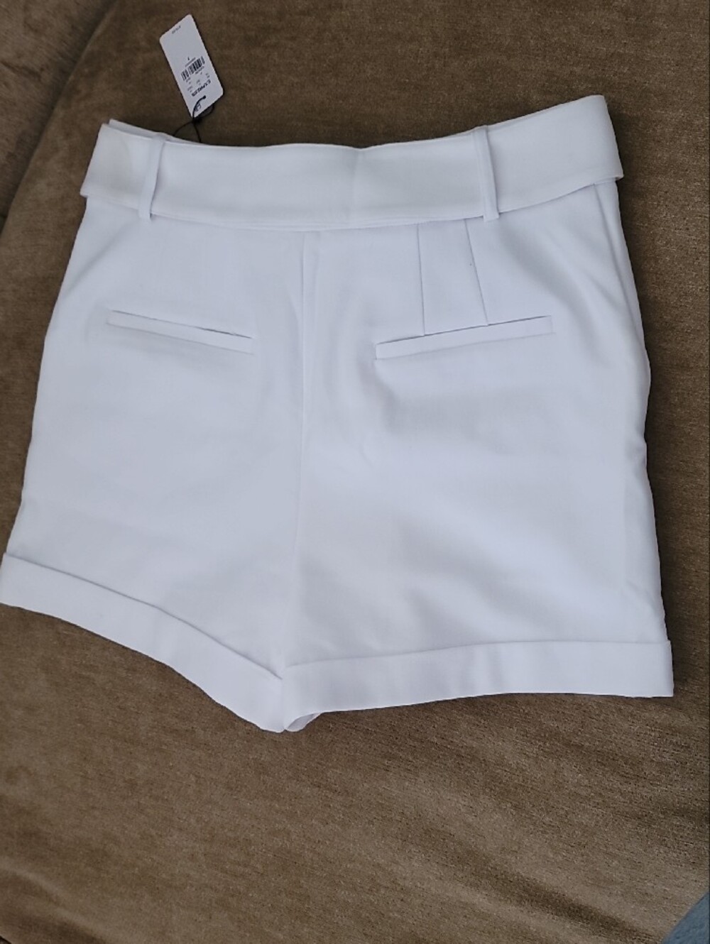 Express High-Waist White Belted Women’s Shorts - Picture 13 of 16